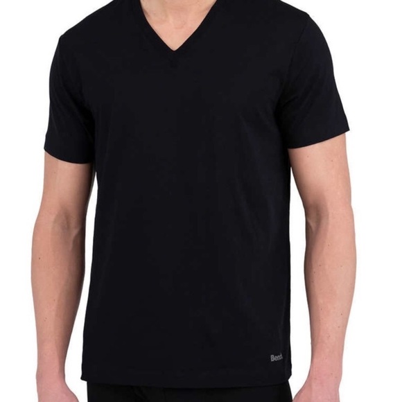 Bench  black Vneck stretch tee M - Picture 3 of 3